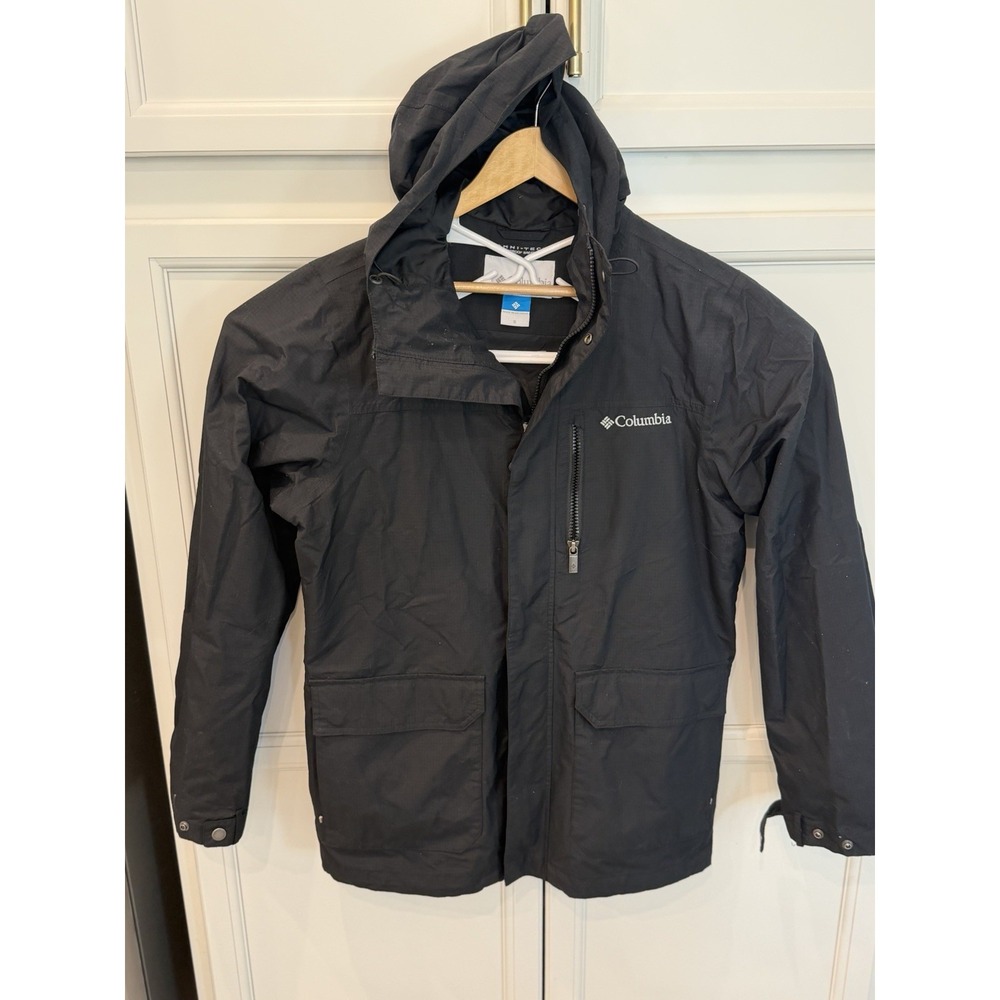 Columbia Jacket Unisex mens S Black Omni-Tech Waterproof Insulated Hood NWOT